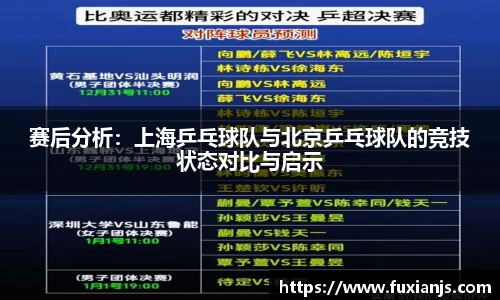 赛后分析：上海乒乓球队与北京乒乓球队的竞技状态对比与启示