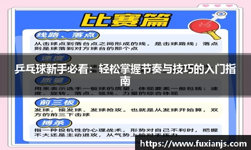 乒乓球新手必看：轻松掌握节奏与技巧的入门指南